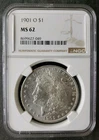1901 O $1 Morgan Silver Dollar NGC MS62