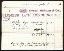 1876 Gould Osburn & Co, St. Charles, MI ALS Billhead