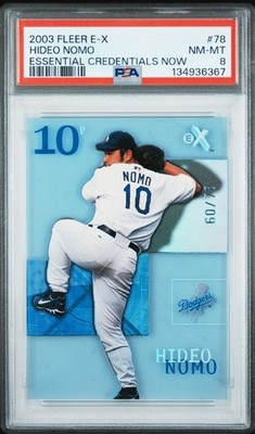 2003 Fleer E-X Hideo Nomo Essential Credentials Now /78 PSA 8