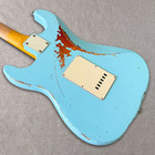 6string Relic St Style Electric Guitar Daphne Blue Over Sunburst SSS Pickups 22f — photo 5
