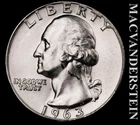 1963 Silver Washington Quarter - Choice Gem Brilliant Unc  Lustrous  #L3331