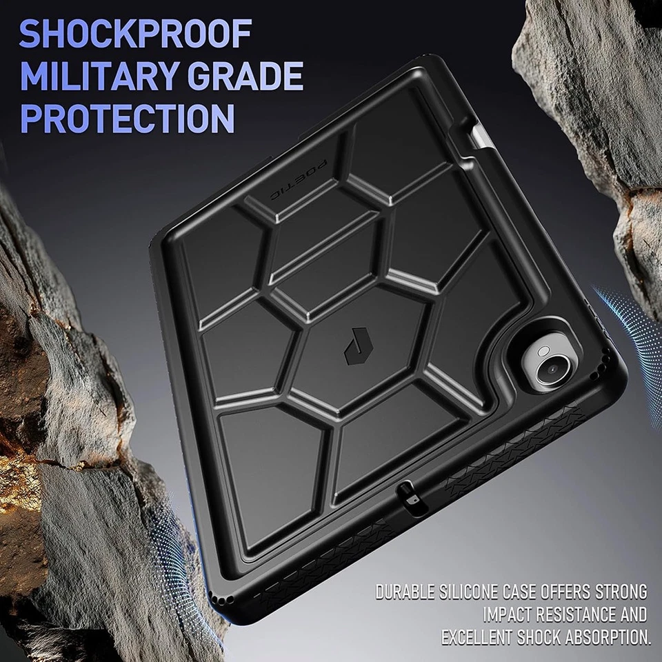 For Samsung Galaxy Tab S11 Tablet Case Poetic Silicone Shockproof Cover Black - Image 4 of 4