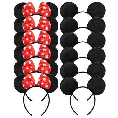 12 Stck. Mickey Minnie Maus Ohren Cartoon Stirnband - Kostüm - Outfit