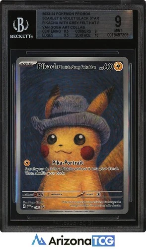 Pokemon 2023 Pikachu with Grey Felt Hat 085 Van Gogh Art Collab Promo BGS 9