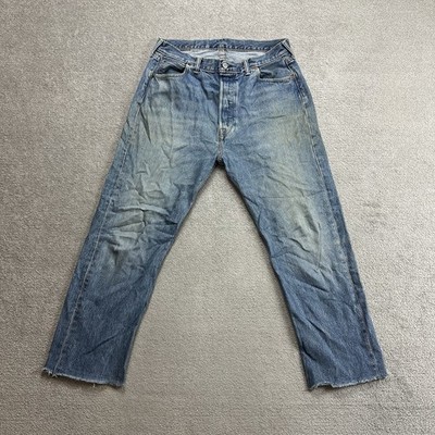 LEVIS 501 Herren Jeans Hose W32 Vintage Regular 7/8 Cut Off 15710 Blau Denim