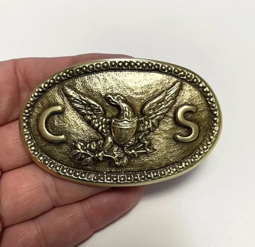 C.S Buckle With Eagle Reproduction Solid Brass Rare Found in Miss.