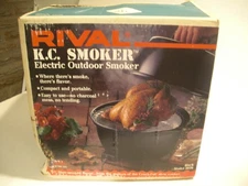 NEW Open Box Rival Model 5820 K.C. Electric Outdoor Portable Black Smoker/Grill