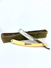 Vintage Soviet Straight Razor &ldquo;Raketa&rdquo; USSR w/ Military Leather & Cloth Sharpeni