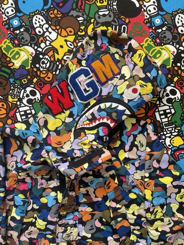 A Bathing Ape Black Multi Camo Snowboarding Shark Jacket - Picture 4 of 17