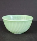 Vintage Fire-King Jadeite Green Swirl Bowl 8" Mixing, Serving  Made in USA
