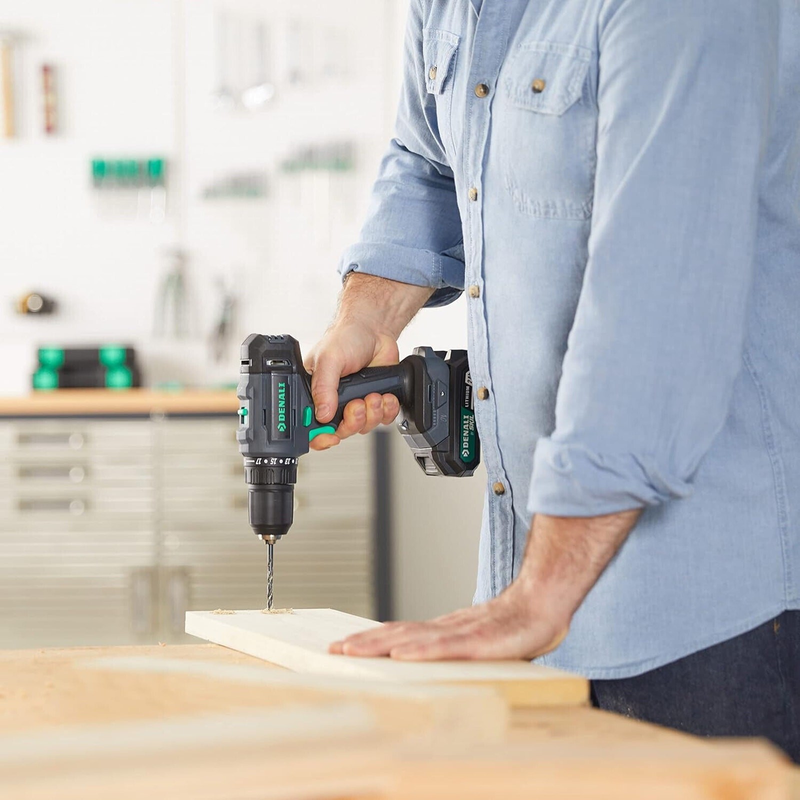 Amazon Brand - Denali by SKIL 20V Cordless Drill Driver Kit with 2.0Ah Lithium