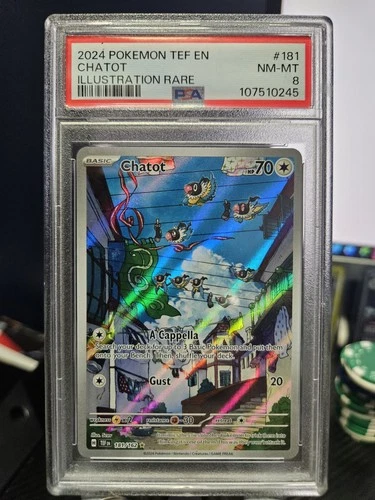 Chatot 181/162 Temporal Forces Illustration Rare 2024 Edition PSA 8