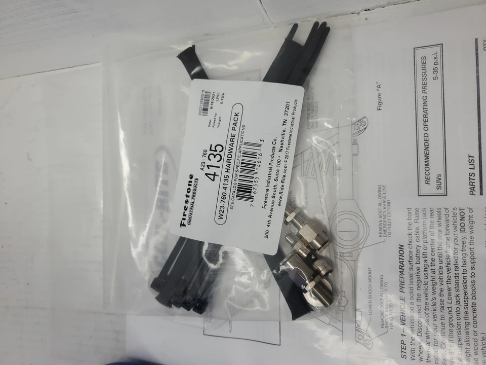 Kit de resorte auxiliar de aire trasero Firestone 4135 Coil-Rite para 98-25 Toyota 4Runner/FJ Foto 2 de 4