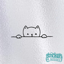 Peeking Cat Cute Kawaii Vinyl Decal Sticker Car Bumper Window