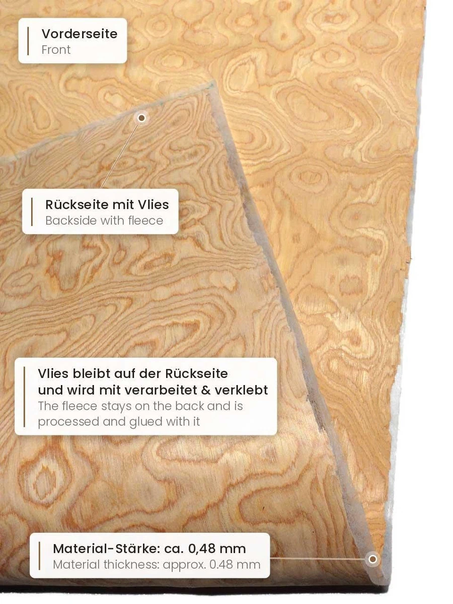 Chapa de madera de raíz de roble máser chapa de madera SaRaiFo 250x30-32 cm