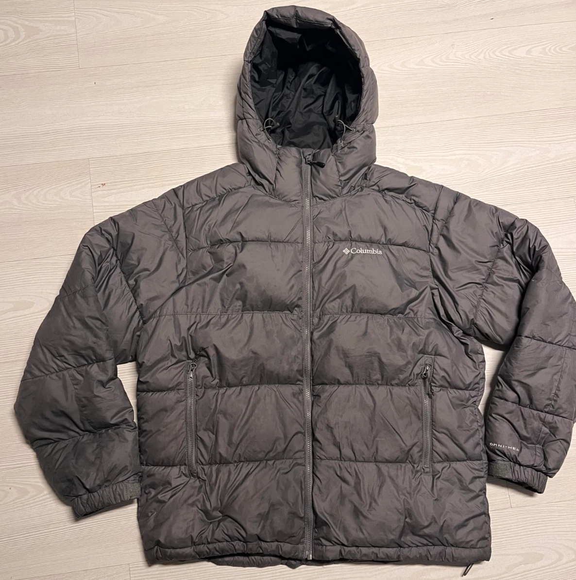 Columbia Pike Lake II Jacket Men Large Black Omni Heat Thermal Reflective Hooded