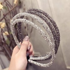 Sparkling Crystal Rhinestone Thin Edge Headband for Women Fashion Hair Accessory