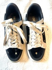 ZADIG VOLTAIRE Sneakers Women s 7.5 EU 38 Black Velvet Gold Stars