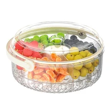 Fruit Ice Divided Serving Tray with Lid and handle,Chilled Veggie Tray,Shrimp...