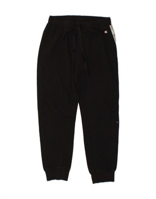 CHAMPION Womens Graphic Tracksuit Trousers Joggers UK 16 Large Black BY09