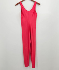 Vintage THE BODY CO. Shiny Jumpsuit Bodysuit Large Red Nylon Spandex Unitard
