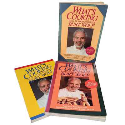 Burt Wolf What's Cooking Cookbook Lot x4 Bundle Fall Holiday Edition TV Chef