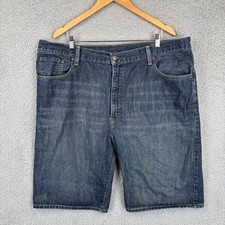 Vintage Y2K Levis 569 Shorts Men 42 Loose Fit Baggy Skate Jorts Dark Wash Denim