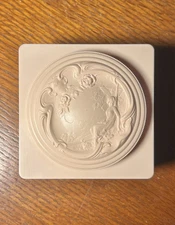 Vintage Evyan White Shoulders Perfume Pink Powder Box Art Nouveau EMPTY