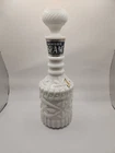 1969 Vintage Jim Beam Decanter White Milk Glass With Stopper Bottle Empty 11.5”