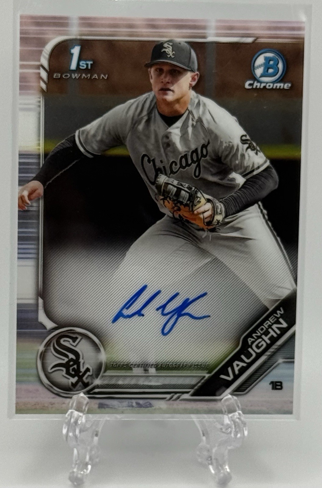 Andrew Vaughn 2019 Bowman Draft Chrome 1st Bowman On-Card Auto! Brewers