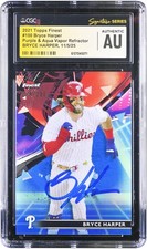 Bryce Harper Philadelphia Phillies Signed 2021 Topps Finest #100 #/250 CGC Card