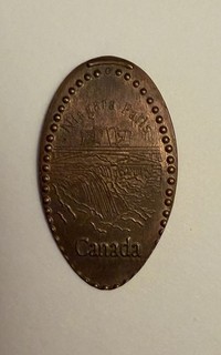 Elongated Smashed Pressed Penny Coin “FOREIGN Niagara Falls Canada”