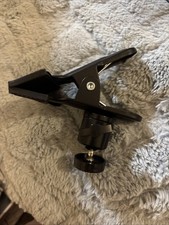 Universal Camera Clamp Mount with 360-Degree Swivel Head, 1/4 Inch Screw, Bla...