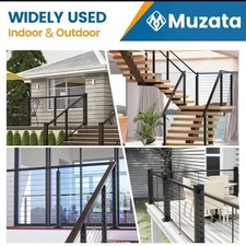 300 Ft Black Vinyl Coated Wire Rope 1/8" Overmolded to 3/16" for Seaside Coastal