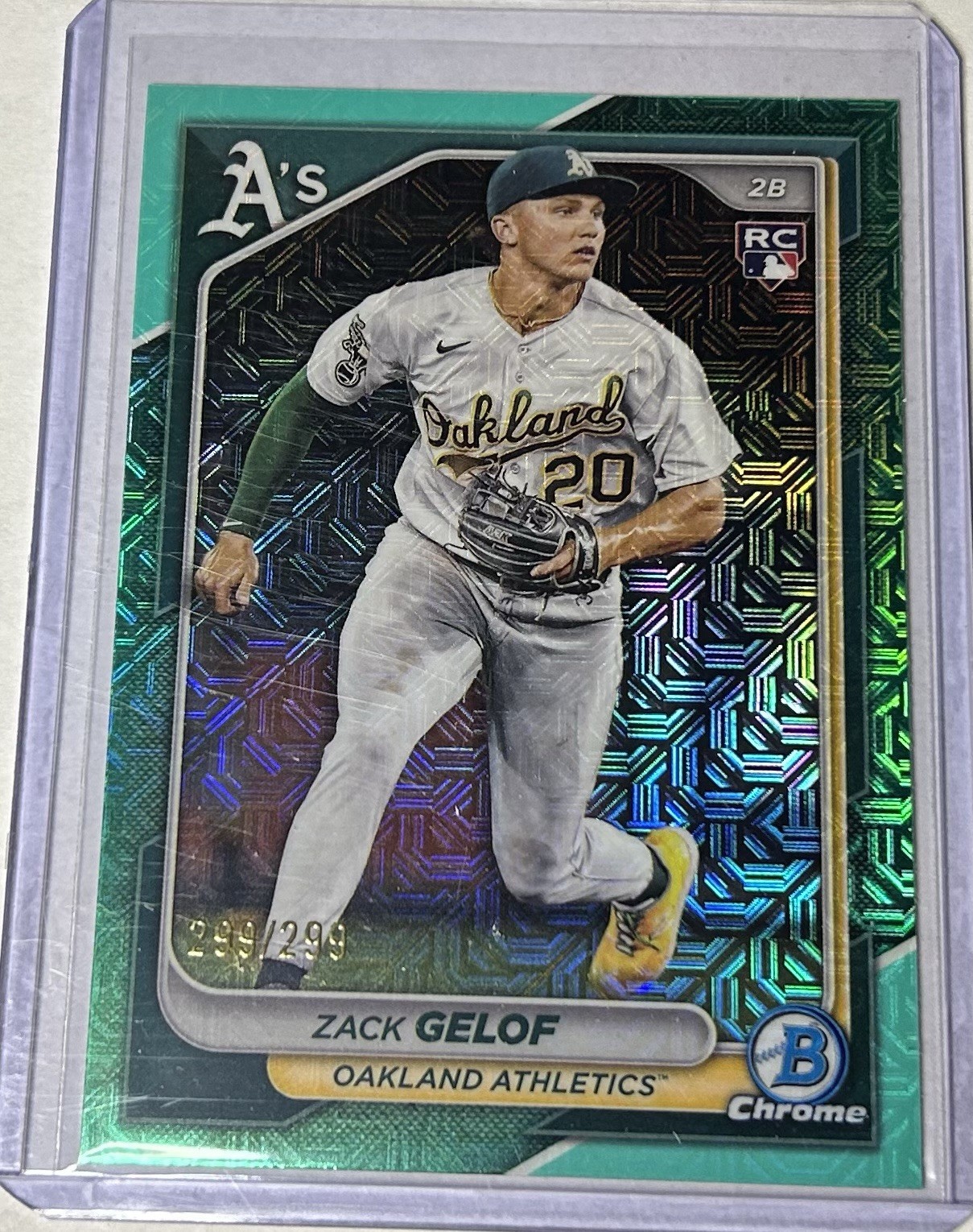 2024 Bowman Chrome - Zack Gelof #78 Aqua Mojo Refractor /299 (RC)