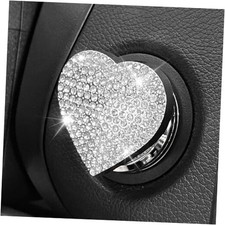 Heart Shape Car Engine Start Button Cover, Sparkly Rhinestone Ignition White