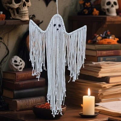 Halloween Makramee Geist Dekoration Anhänger für Veranda Bauernhaus Kamin
