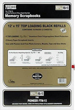 Pioneer Black Universal Top-Loading Page Protectors 12x15, 5 Pack