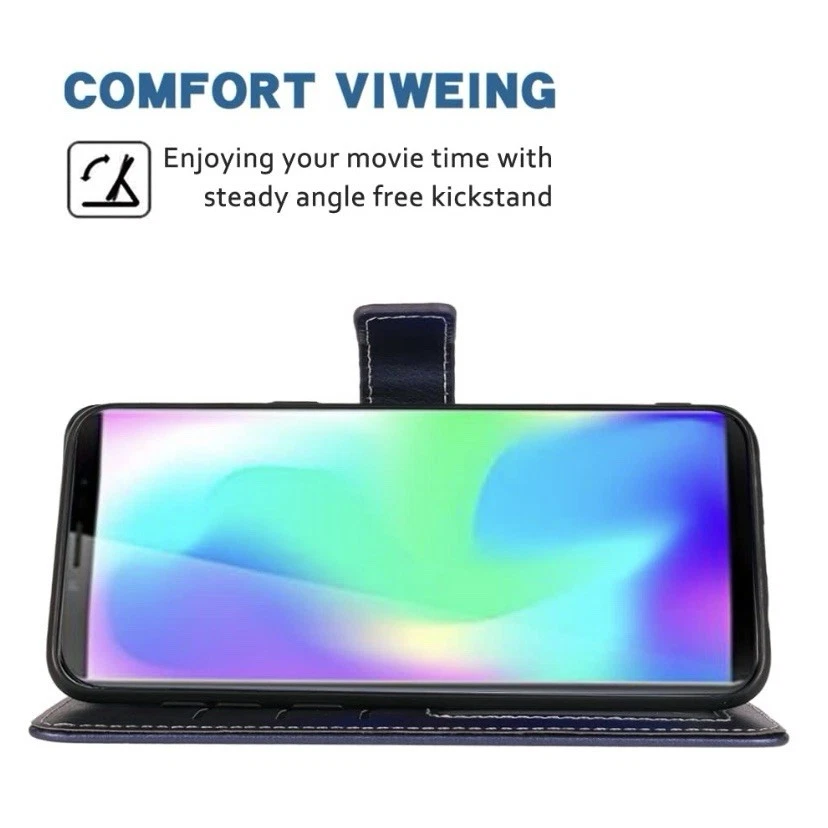 Cubot X 19 бумажник чехол запястье ремень ремень кожаный откидной чехол синий стойка карты - Изображение 4 из 4