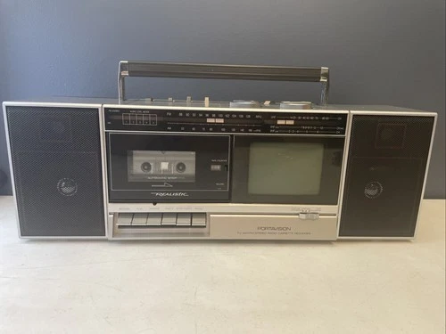 Vintage Realistic Portavision TV/AM/FM Stereo Model 16-109 Radio Boom Box