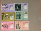 Six israel AIR MAIL maxi cards.Each two same stamps diff pictures