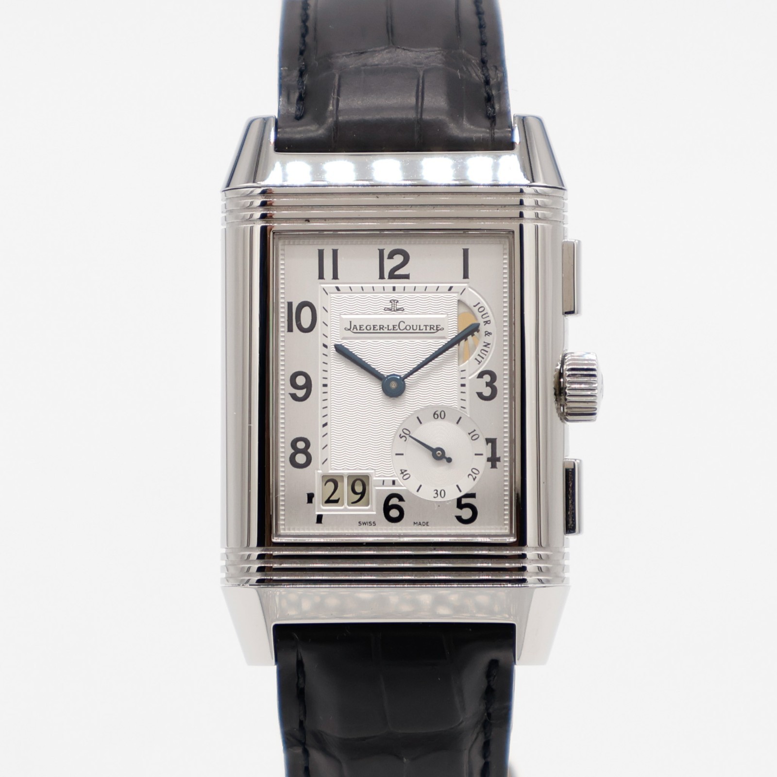 Jaeger-LeCoultre Grande Reverso GMT Steel 47mm x 29mm Q3028420 240.8.18 Leather