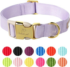 Nylon Dog Collar - Adjustable Lavender Soft Webbing Dog Collars for Small Medium