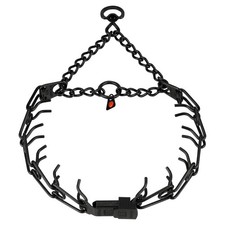 Herm Sprenger Black Stainless Steel Dog Collar with Centered Quick Release Cl...