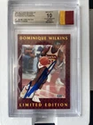 Fleer 1991-92 Dominique Wilkins Authentic Auto W/ Game Used Patch BGS 10 8/12