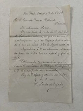 Sebastián Lerdo Tejada México President handwritten letter New York 1879 signed