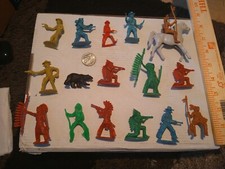 ZT166 Vintage Cowboy Indian Toy Figures mixed lot Tim Mee MPC