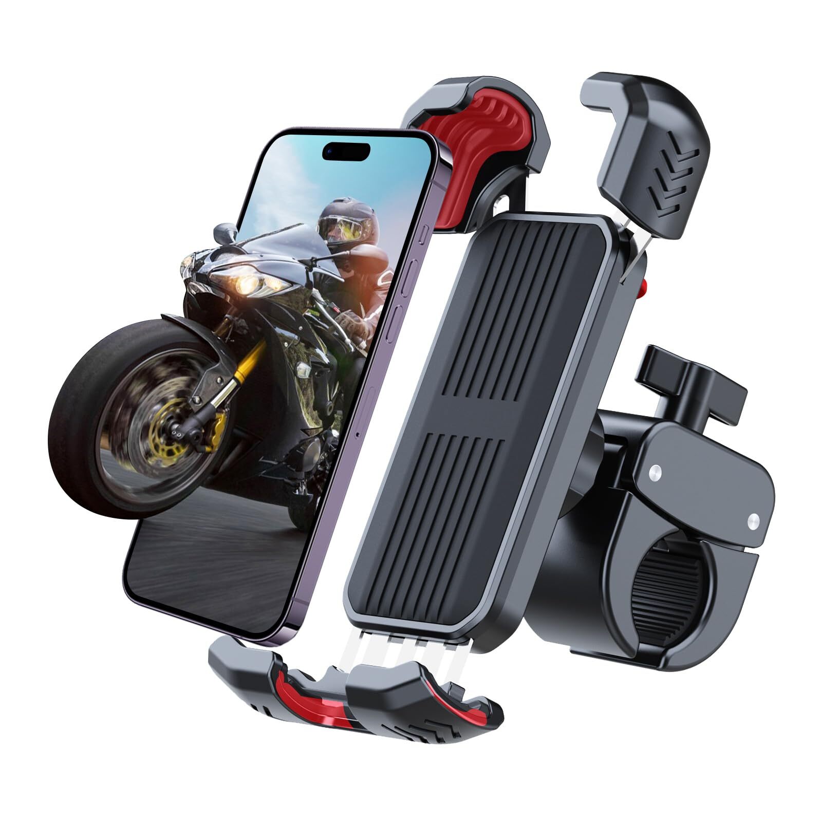 Bike Phone Holder, PME1 Universal Motorcycle Phone Mount 360° Rotatable with ...