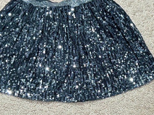 Sfera Girls Skirt Size 5 Blue Embellished Sequin Elastic Waist Dressy - Picture 3 of 8