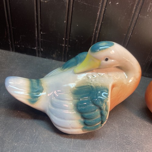 Estatuillas de colección años 40-50 EE. UU. Pato cerámica Mallard Par Campo Granja Caza Cabina - Imagen 8 de 11